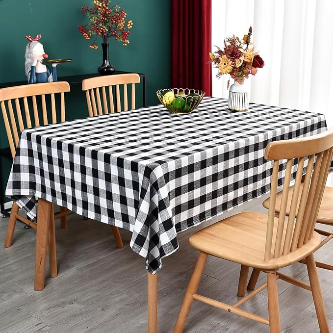 Gingham Tablecloth Rectangle Table Cloth Heavy Duty Cotton Checkered Table Cover - Image 6