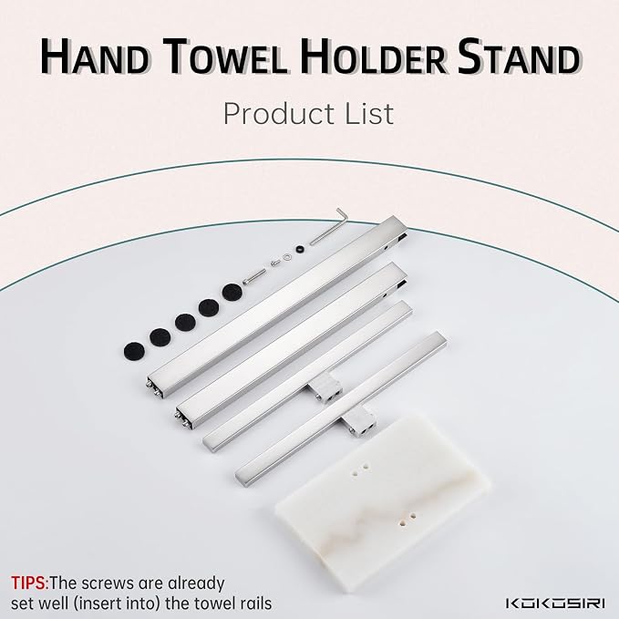 KOKOSIRI Hand Towel Holder Stand Towel Rack - Image 5