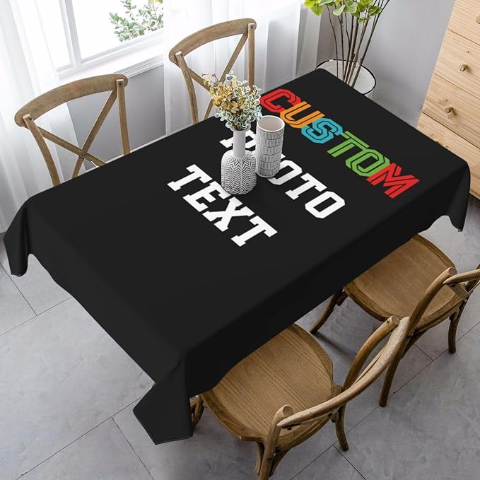 Custom Rectangle Table Cloth, Add Your Own Photo Logo Text, Personalized - Image 3
