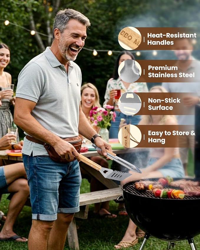 Coralogo 4PCS Grilling Accessories BBQ Tools - Image 3