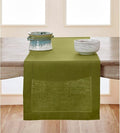 Solino Home Linen Avocado Green Hemstitch Table Runner 48 Inches by SolinoHome