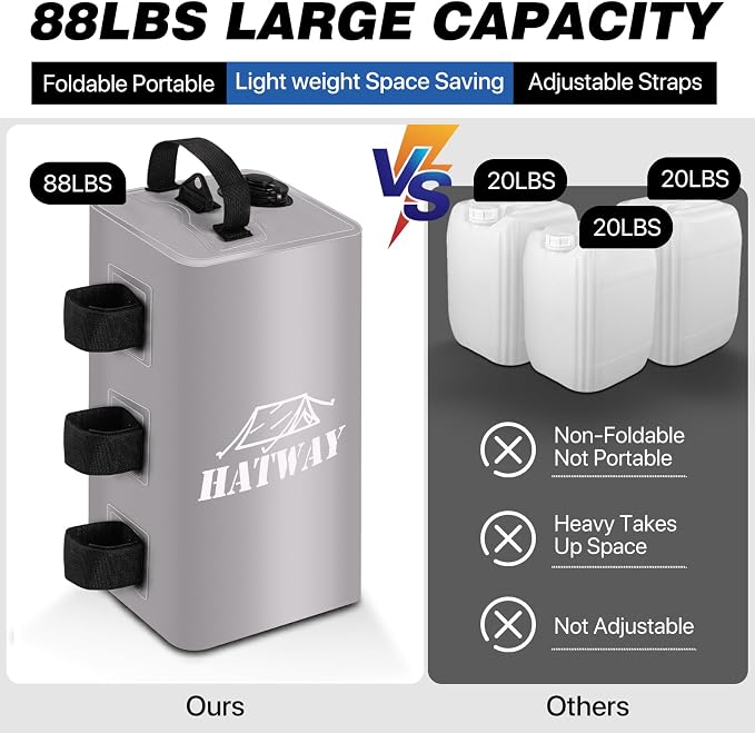 Canopy Water Weight Bag, 88 LBS Water Tent Weights Set of 4 Leg Weights - Image 4