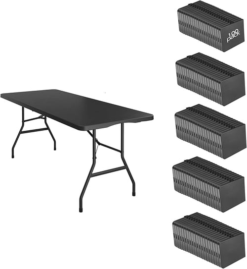 100 Pack of 6 Foot Foldable Table by VISTACASA