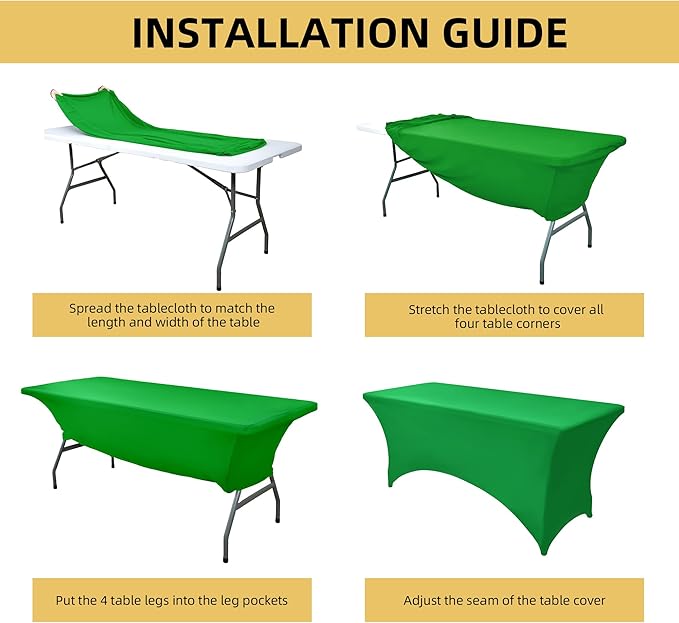 2-Pack 4ft Spandex Table Covers - Image 5