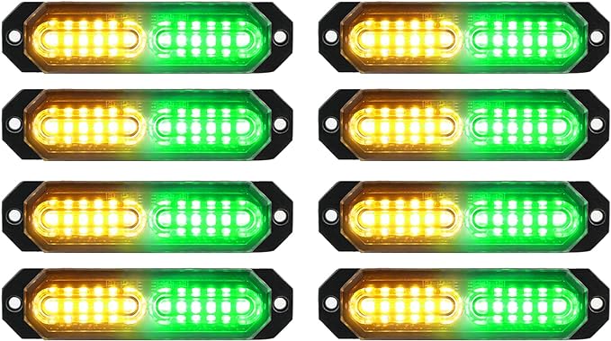ASPL 8pcs Sync Feature Ultra Slim 12-LED Surface Mount Flashing Strobe Lights by ASPL