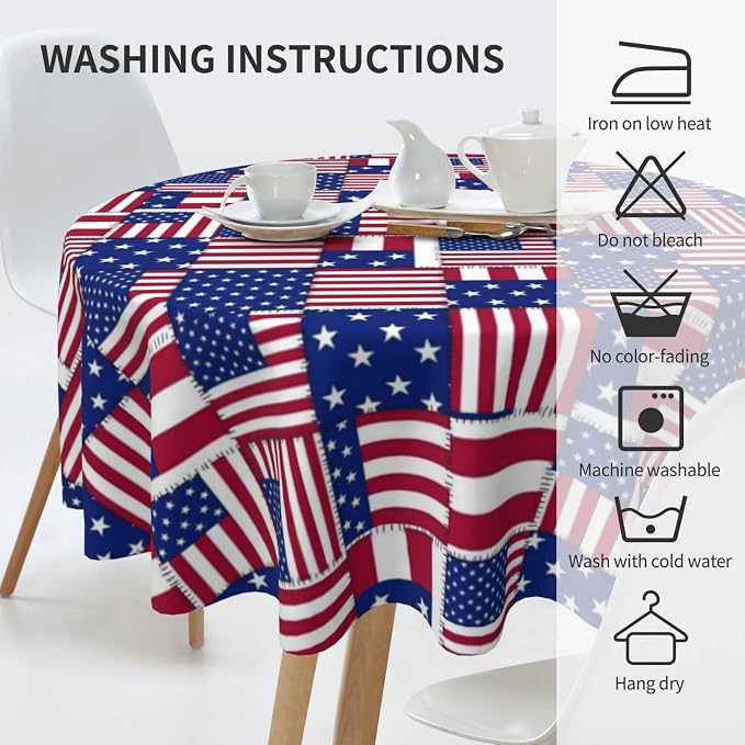 American Flag Joint Round Tablecloth - Image 6