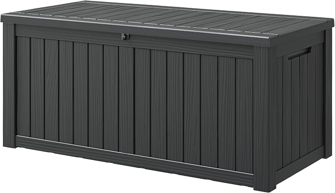 NUNU LAB Outdoor Storage Box 150 Gallon, Resin Large Sturdy Deck Box, Backyard by NUNULAB