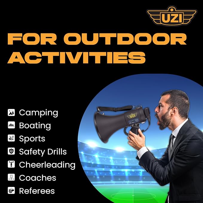 Uzi High Power Loud Big Bluetooth Megaphone 50W, Professional Bullhorn - Image 7