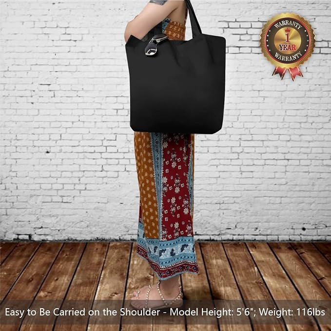 TOPDesign 12-Pack Super Strong Large 12oz Cotton Canvas Tote Bags, Reusable - Image 2