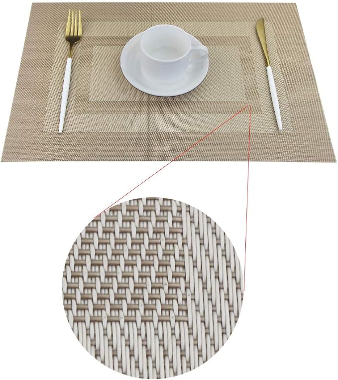 PIGCHCY Placemats Heat Resistant Non Slip Plastic Table Mats Washable Easy to - Image 3