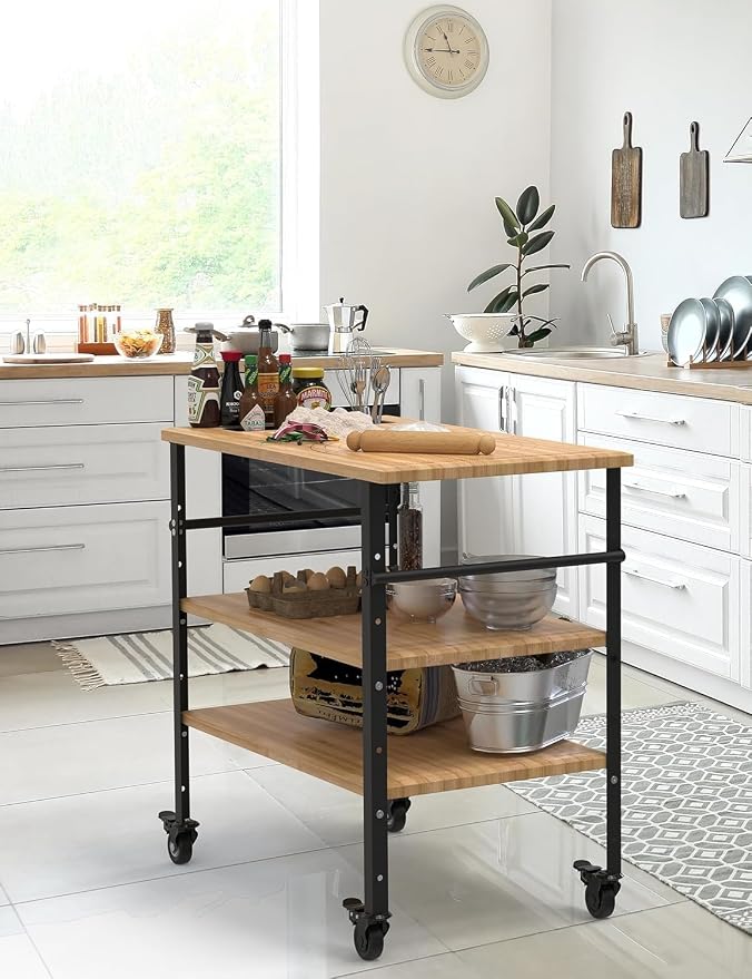 DEXSO 38x20x6.5in Bamboo Pizza Oven Table - Image 7