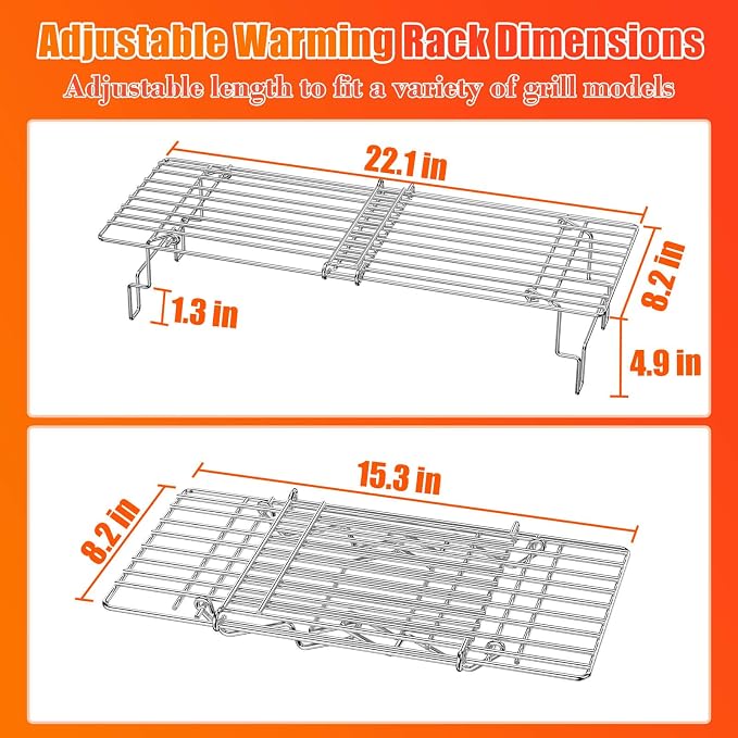 Hisencn Universal Grill Rack for Gas/Wood Pellet/Griddle/Smoker Grill, - Image 2