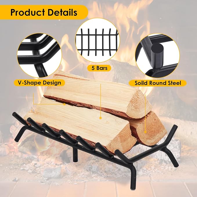 STBoo Fireplace Grate 24inch Heavy Duty - Image 4
