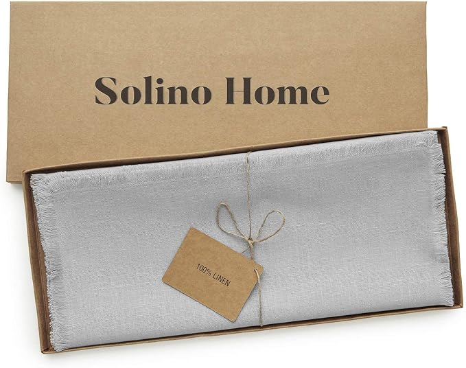 Solino Home Linen Light Grey Table Runner 72 Inches Long - Image 5