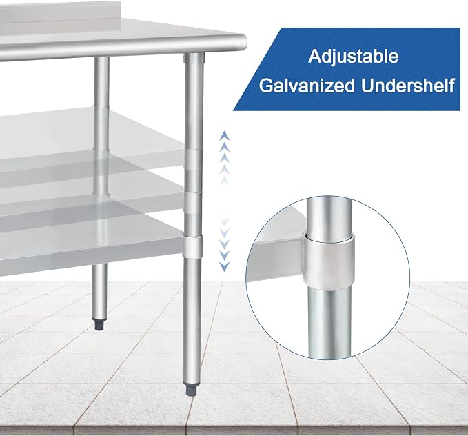 HARDURA Stainless Steel Table Prep & Work Table 24 x 48 Inches NSF Heavy Duty - Image 4