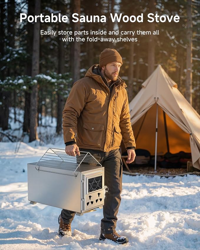 Sauna Hot Tent Stove, Camping Wood Burning Stove - Image 3