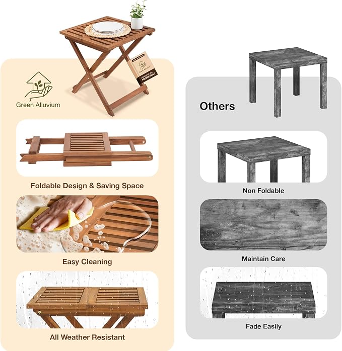 Folding Wooden Side Table – Premium Portable Foldable Table - Image 9