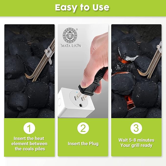 Electric Charcoal Starter for Grill – Mata Leon Premium BBQ Grills Fireplace - Image 3