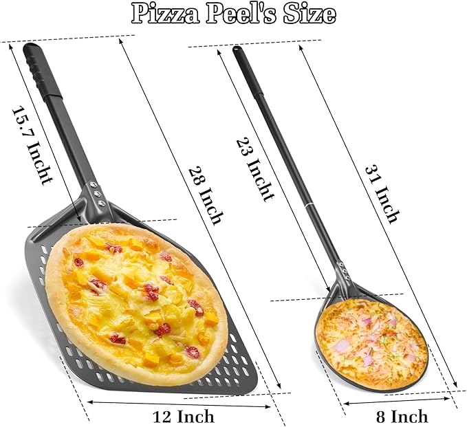12 Inch + 8 Inch Perforated Peel Set, Turning Peel - Image 7