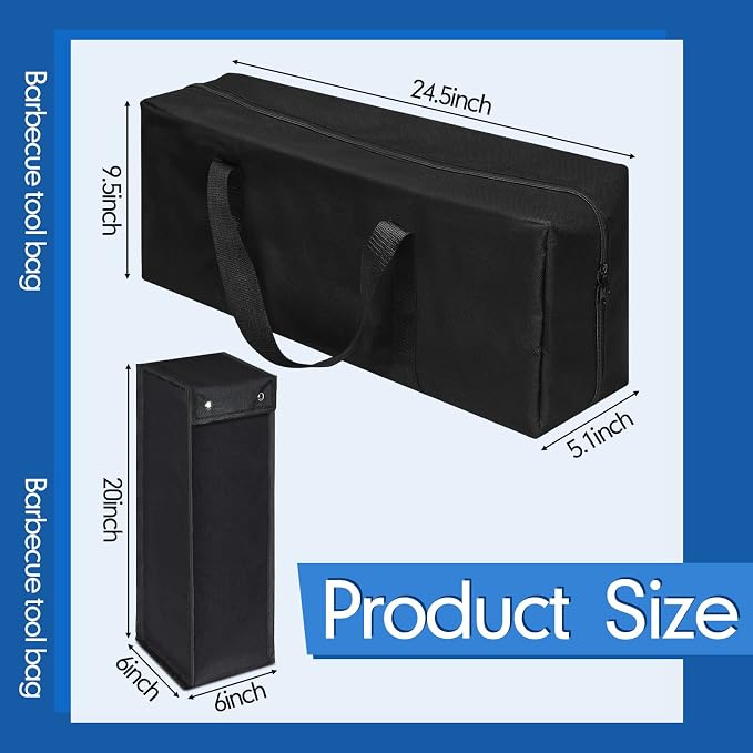 Amylove 2 Sizes Grill Utensil Storage BBQ Tool Bag Foldable Oxford Grilling - Image 2