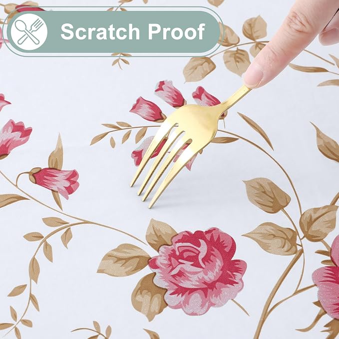 misaya Rectangle Waterproof Vinyl Table Cloth, Plastic Tablecloth - Image 4
