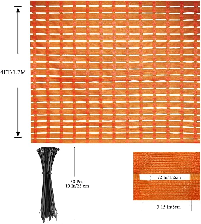 4x100 FT Orange Safety Fence, Plastic Mesh Roll - Image 2