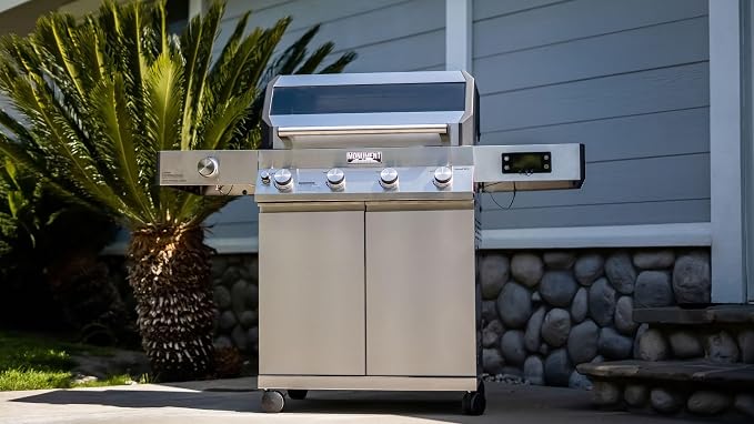 Monument Grills 4+1 Liquid Propane Gas Smart BBQ Grill, 4 Burners & 1 Side - Image 2