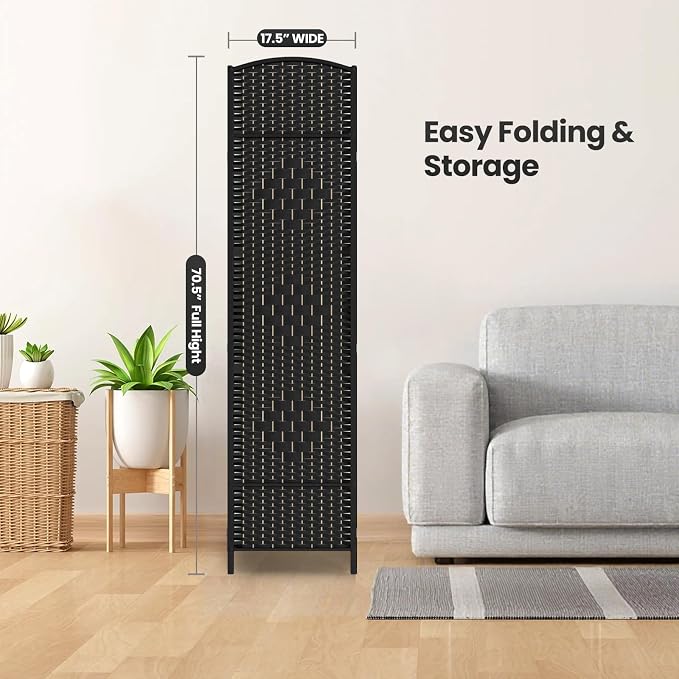8 Panel Room Divider, 6Ft Folding Privacy Screen, Tall - Image 7