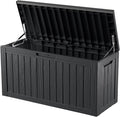 80 Gallon Deck Box, Resin Outdoor Indoor Waterproof Storage Box, Lockable by Kdymod