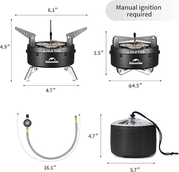 Naturehike Camping Gas Stove for IGT Table, Portable Isobutane Stove - Image 8