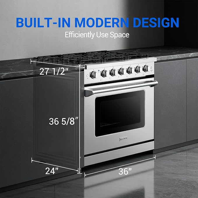 AAOBOSI 36 Inch Front Control Gas Range Oven - Image 7
