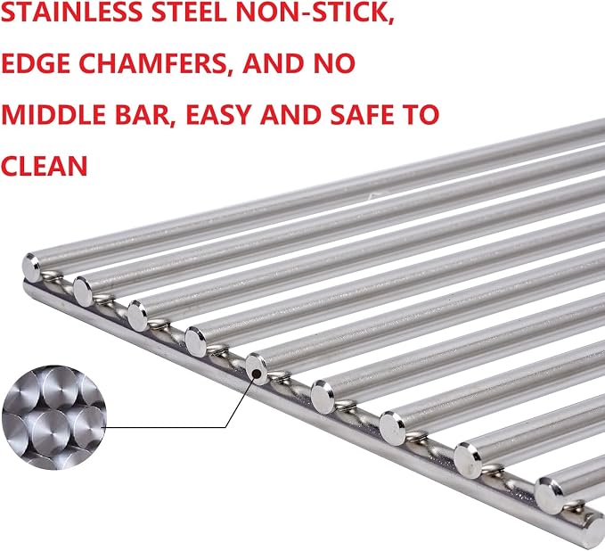 J&HYBBQ Stainless Steel Grill Grate 19 1/4 x 7.5 Inch, 7.8 mm Rod BBQ Grill - Image 4