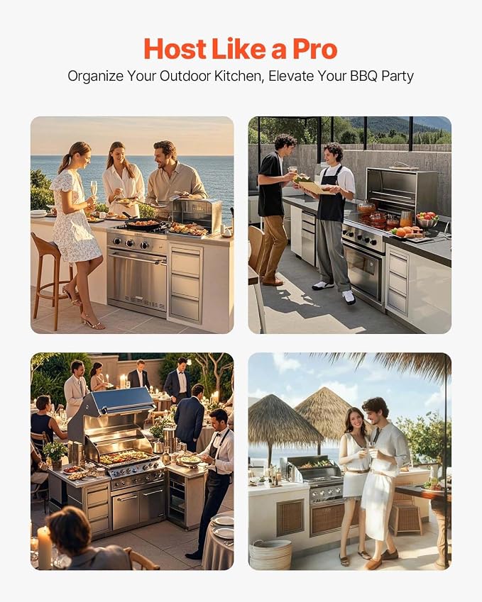 VEVOR Outdoor Kitchen Drawers 14.7" W x 25.4" H x 18.7" D, Box Frame Style - Image 9