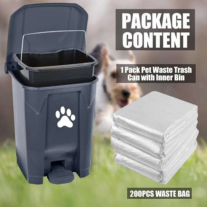 tebiete Dog Poop Trash Can Outdoors Pet Waste Station - Image 7