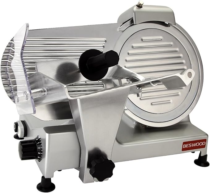 BESWOOD 10" Premium Chromium-plated Steel Blade Electric Deli Meat Cheese Food by BESWOOD