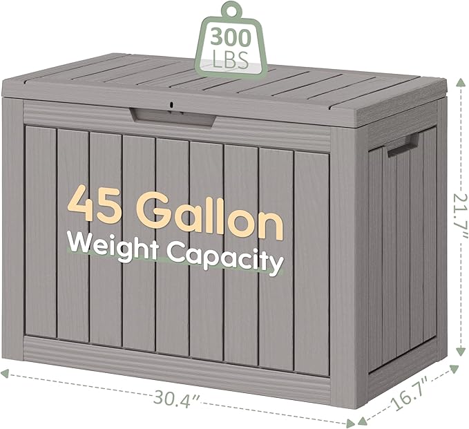 KAMABOKO 45 Gallon Outdoor Storage Box, All-Weather Deck Box - Image 2