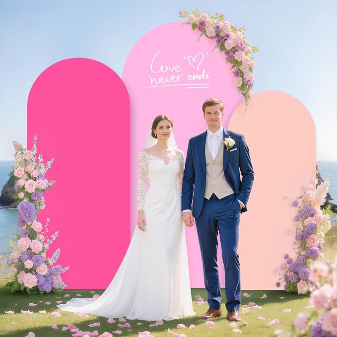 MODFUNS Colorful Arch Backdrop Cover 6&6.6&7.2ft Spandex Arch Cover Set of 3 - Image 4