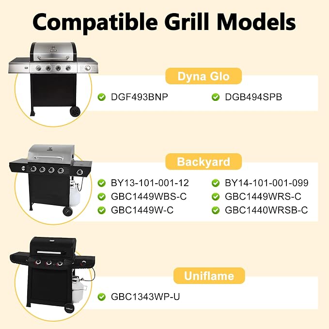 Grill Replacement Parts for Dyna Glo DGF493BNP, Backyard BY13-101-001-12 - Image 2