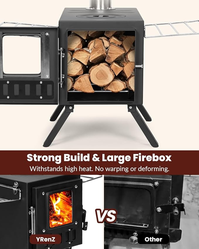 Upgraded Portable Wood Stove for Camping, YRenZ Compact Tent Stove - Image 2