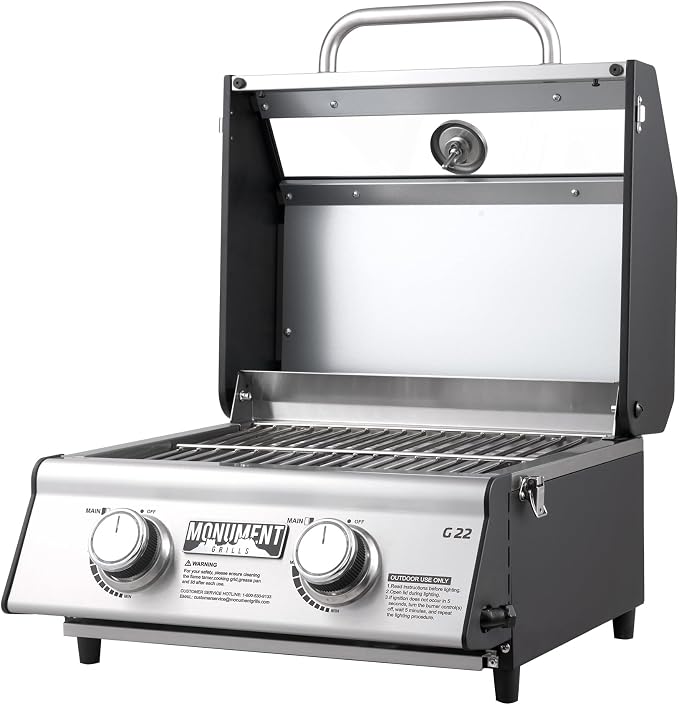 Portable Propane Gas Grill 2-Burner Tabletop Clearview® Monument Grills - Image 4