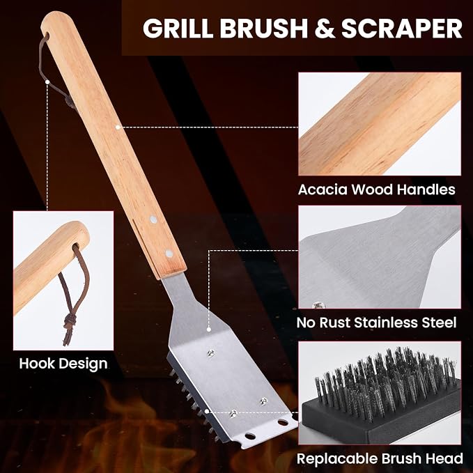 Steam Grill Scruber Brush for Outdoor Sponge Grill-Steam Grill Cheaning Scraper - Image 4