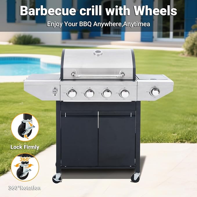 Endark BBQ Grill with 5-Burner Propane Gas Grill, Barbecue Grill 46500 BTU - Image 7