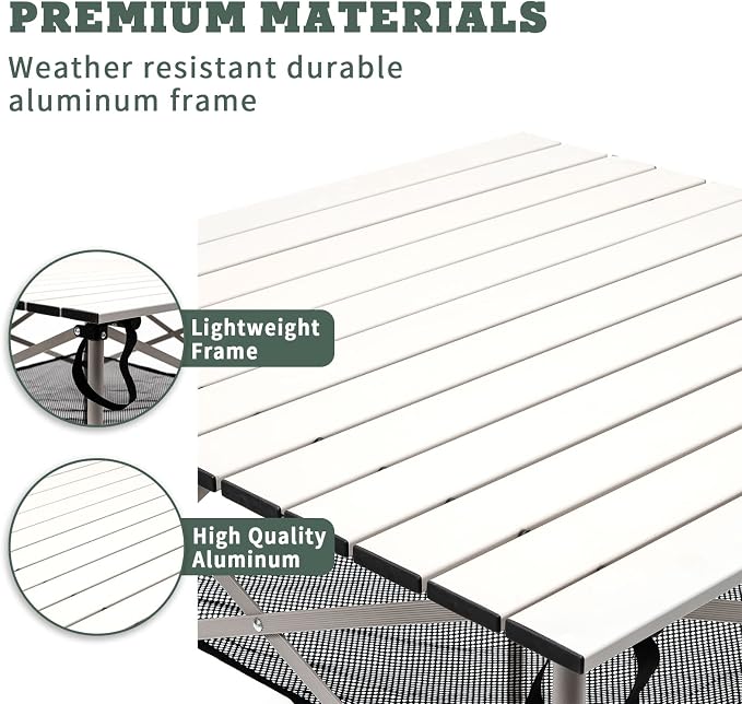 SUNNYFEEL Outdoor Folding Table | Lightweight Compact Aluminum Camping Table - Image 5