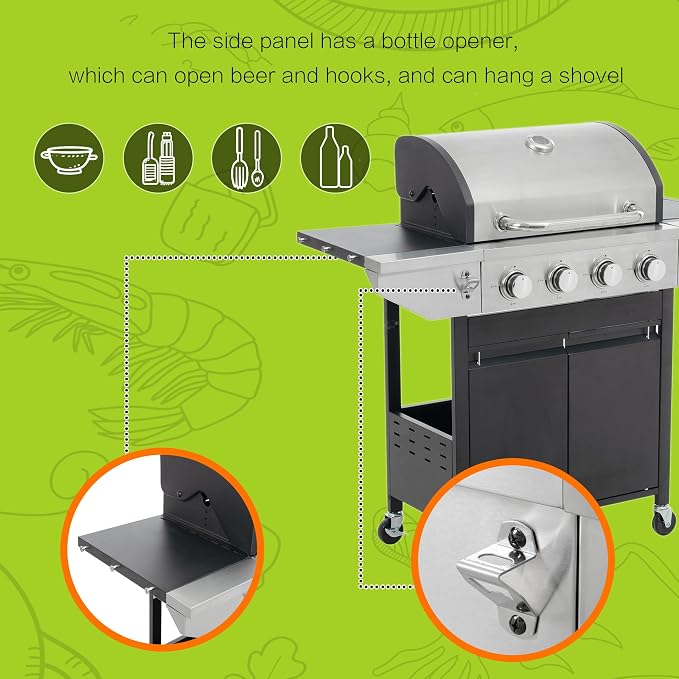 Zateety 4 Burner Propane Grill - Image 6