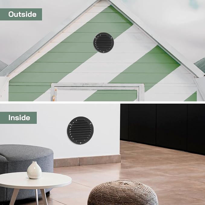 Vent Systems 5 Inch Black Metal Soffit Vent Cover - Image 5