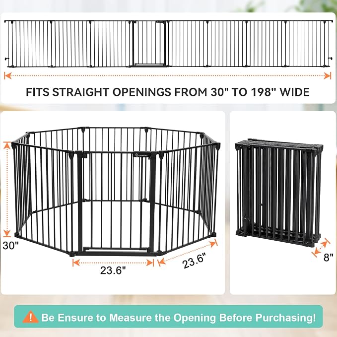 COMOMY 198" Baby Gate Extra Wide, Dog Gate Pet Gate - Image 5
