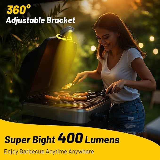 Grill Lights for Blackstone Weber Grills, USB-C Rechargeable Solar 360° - Image 3