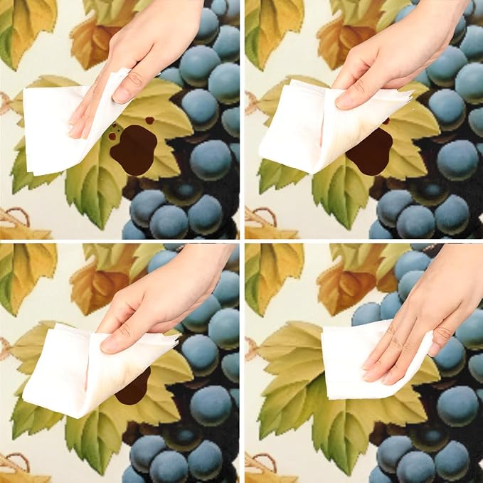 Grape Green Leaf Fresh Fruit Round Table Cloth Cover, Elastic Edge Waterproof - Image 4