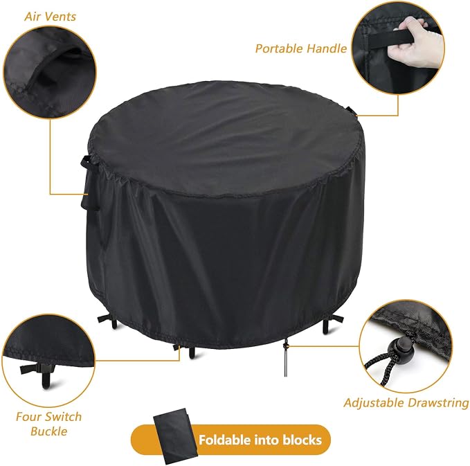 Kingling Patio Furniture Covers Waterproof, Round Patio Table Cover 48 inch - Image 3