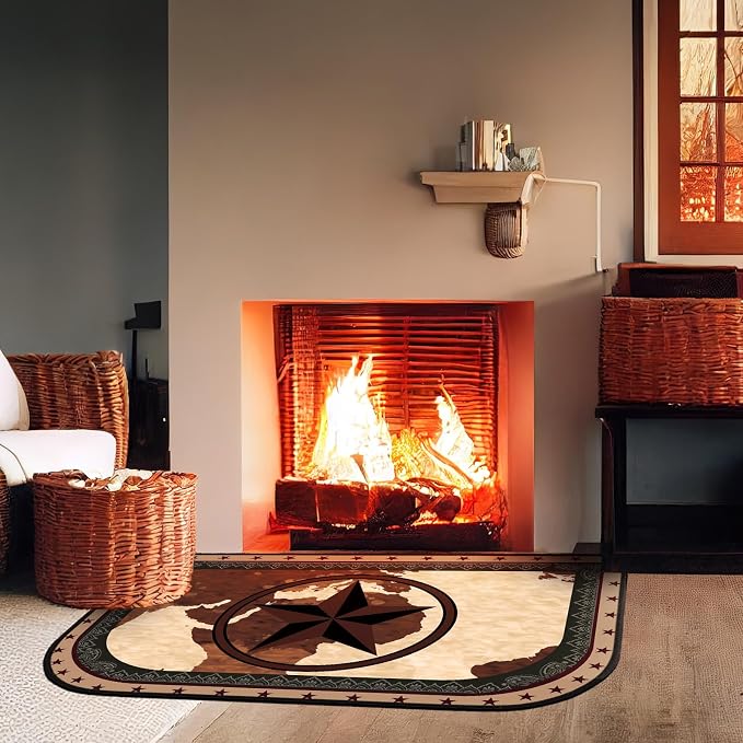 Demissle Cabin Fireplace Hearth Rug Fireplace Mats Cabin Southwestern Fireproof - Image 7